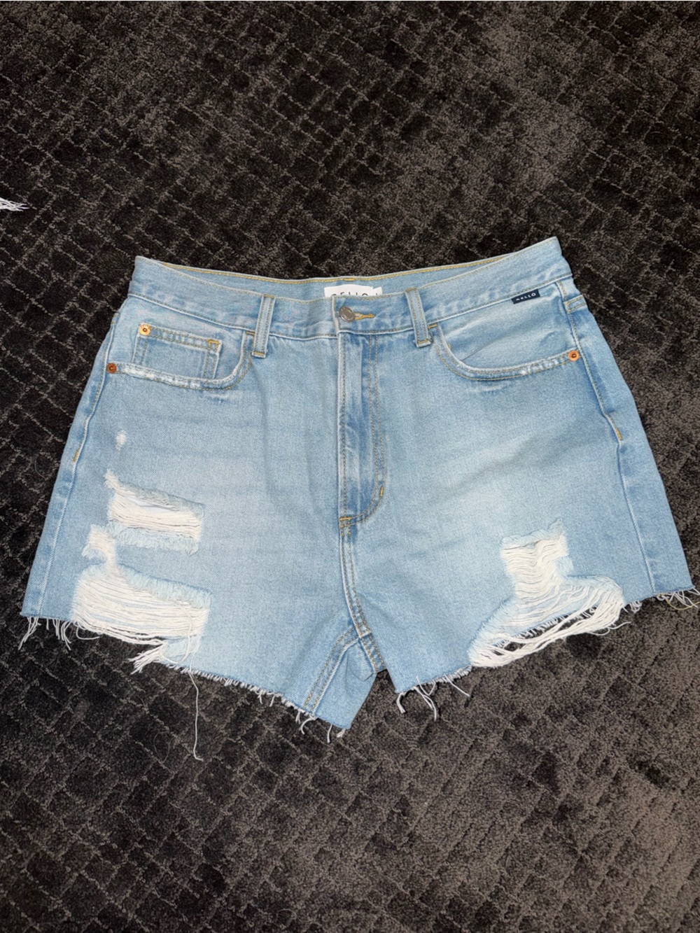 Cielo Light Blue Distressed Denim Shorts